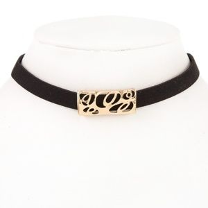 5 for $25! Black Choker Necklace Gold Colored